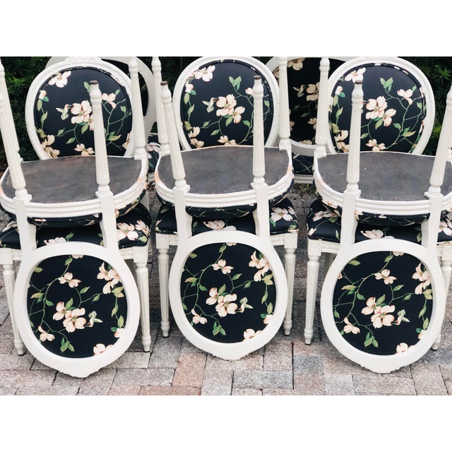 Mid 20th Century A Set of Eight Maison Jansen Style French Louis XVI Chairs With New Upholstery For Sale - Image 5 of 12
