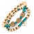 Inner Peace Turquoise & Heart Charm Gold Bracelet Set For Sale In Miami - Image 6 of 8