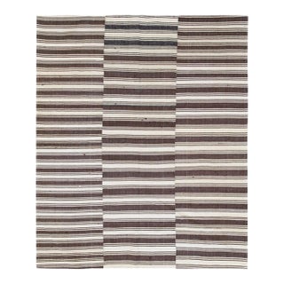 Galerie Shabab Collection Mid-20th Century Turkish Flat-Weave Kilim Accent Rug in Brown, Cream, & Black For Sale