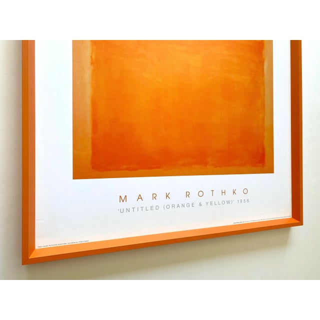 Wood Mark Rothko Vintage Lithograph Print Framed Abstract Expressionist Poster " Untitled ( Orange & Yellow ) " 1956 For Sale - Image 7 of 13