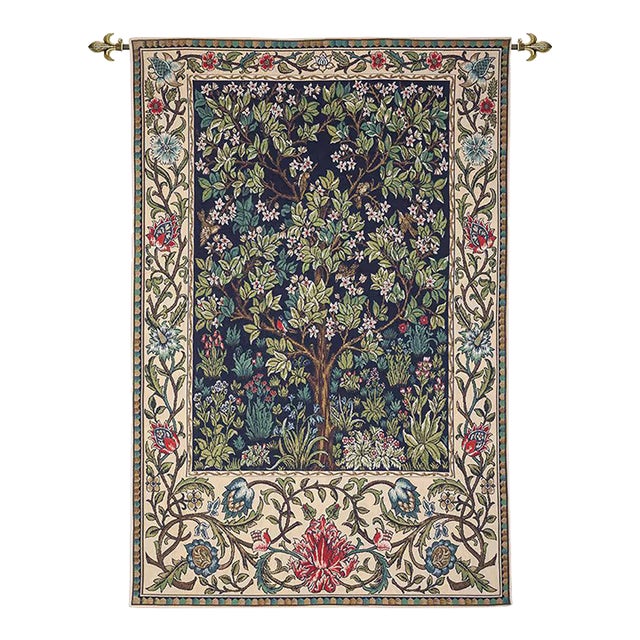Tree of Life Loom Woven Tapestry - 175 X 140 Cm (5'9" X 4'7") - Requires Rod Size 4 For Sale