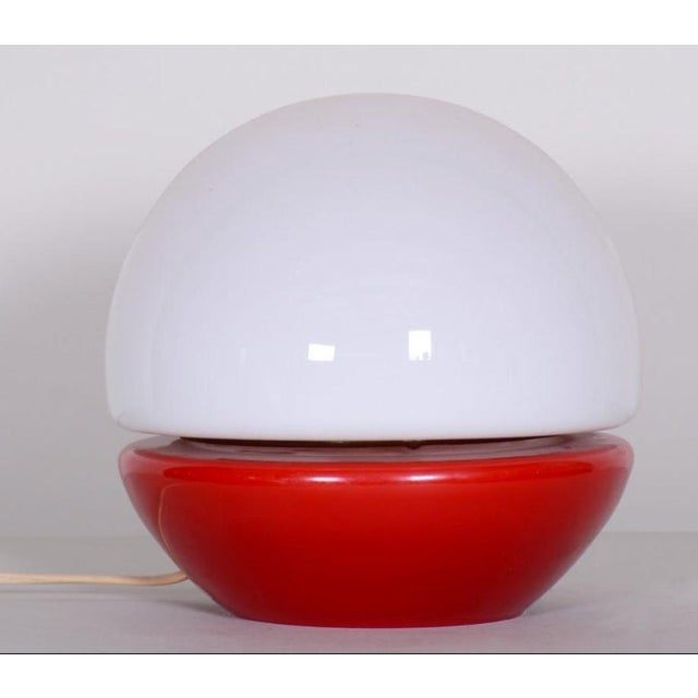 1960s Mid-Century Bohemian Mushroom Table Lamp in Glass from Štěpán Tabery, 1960s For Sale - Image 5 of 8