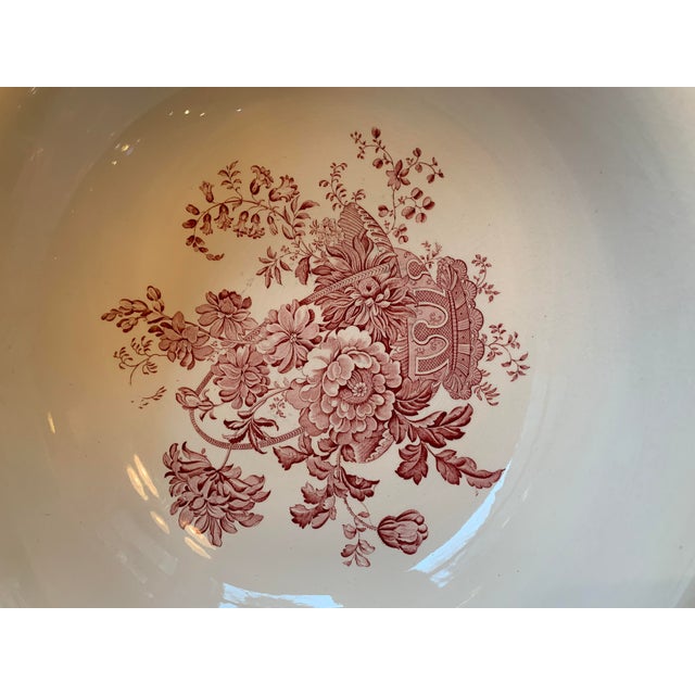 Staffordshire Vintage Pink Royal Staffordshire Clarice Cliff Massive Serving Bowl For Sale - Image 4 of 12