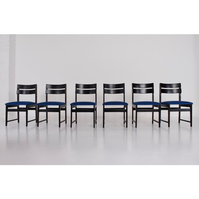 Mid-Century Modern Brutalist Black Chairs, 1970s, Set of 6 For Sale - Image 3 of 12