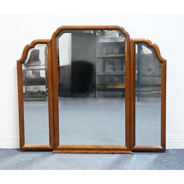 American Stickley Furniture Solid Cherry Early American Traditional Style 53" Tri View Mirror 3569 For Sale - Image 3 of 8