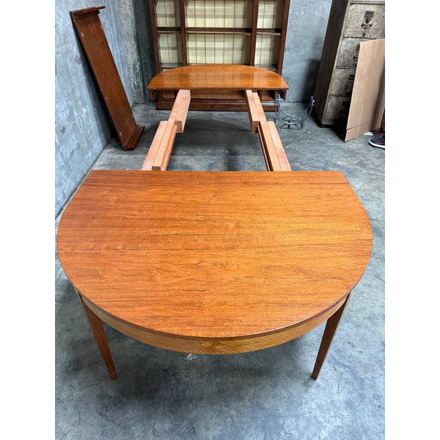Large Custom Extendable Custom Federal Style Mahogany Dining Table With Inlay by Johns Congdon 150" For Sale - Image 13 of 17