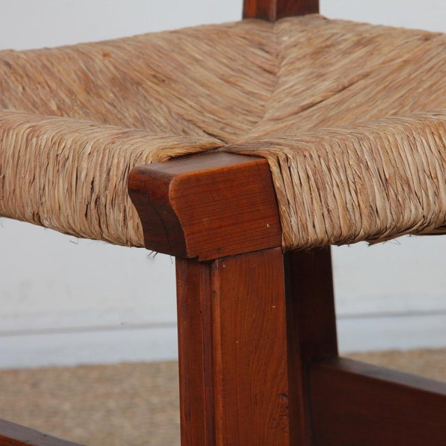 Vintage French Straw-Seated Wooden Chairs, 1950, Set of 6 For Sale - Image 12 of 18