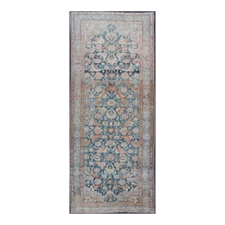 Antique Hand Knotted Kurdish Gallery Runner in All-Over Geometric Design 5'8 X 14'2 For Sale