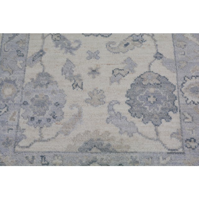 Turkish Oushak Hand Knotted Wool Rug, 4'x5'8" For Sale - Image 4 of 4