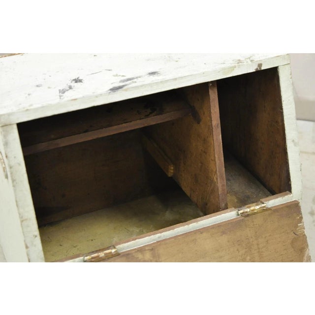 Vintage Arts & Crafts Wooden Green Painted Shoe Polish Box Tool Chest For Sale In Philadelphia - Image 6 of 12