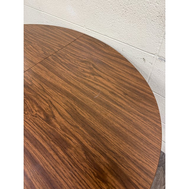 Vintage Mid Century Modern Folding Laminate Top Oval Dining Table For Sale - Image 12 of 12