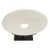 Beautiful white jade smooth disk displayed on simple black iron stand. Each piece is beautifully unique in natural qualities.