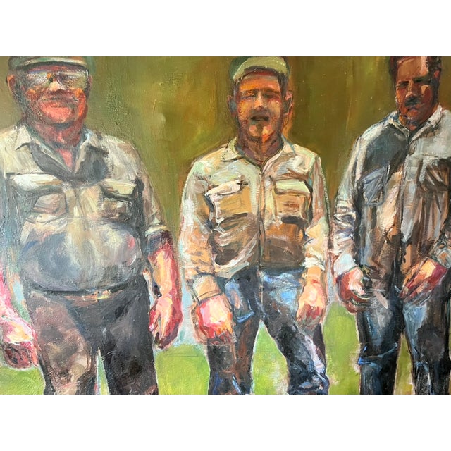 Large painting by Beth Pearson Lund called "Roughnecks". Full of personality. 78 1/2" wide x 53 3/4" high Featured artist...