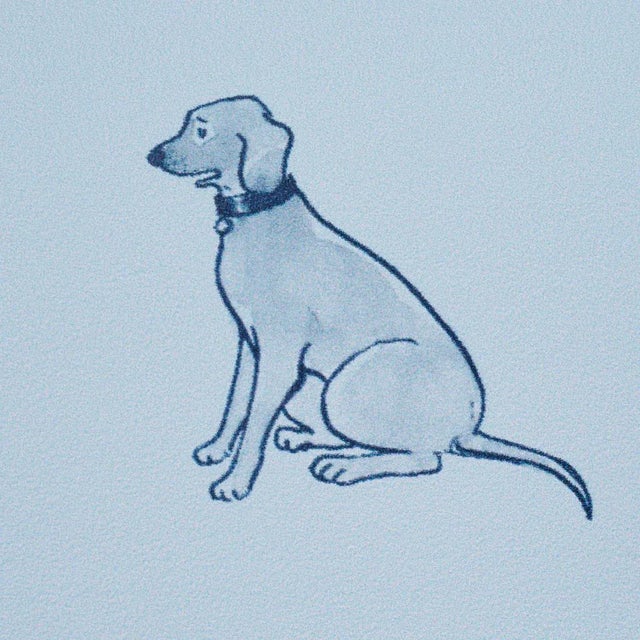 Schumacher x The New Yorker Good Dogs Everywhere Wallpaper In Sky & Navy Blue For Sale In New York - Image 6 of 7