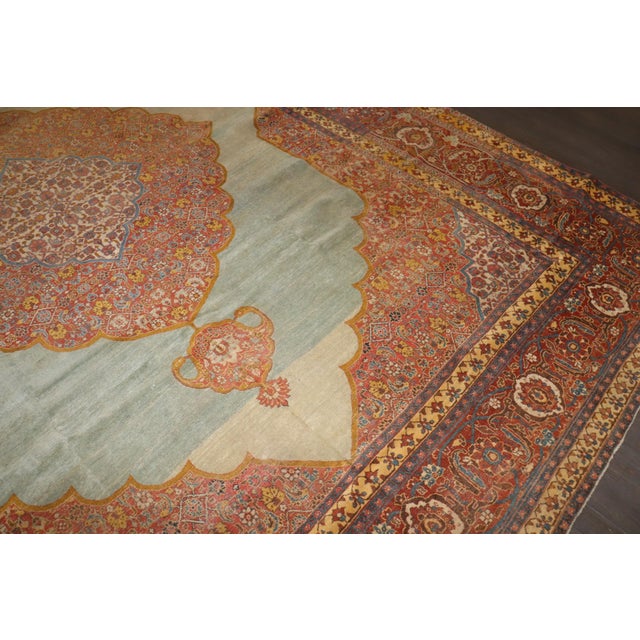 Stunning Blue Antique Tabriz Carpet - 10' x 13' For Sale - Image 11 of 12