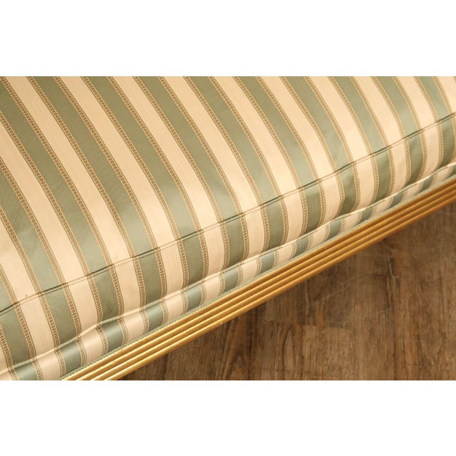 Quality Empire Style Swan Carved Giltwood Upholstered Bench For Sale - Image 12 of 18