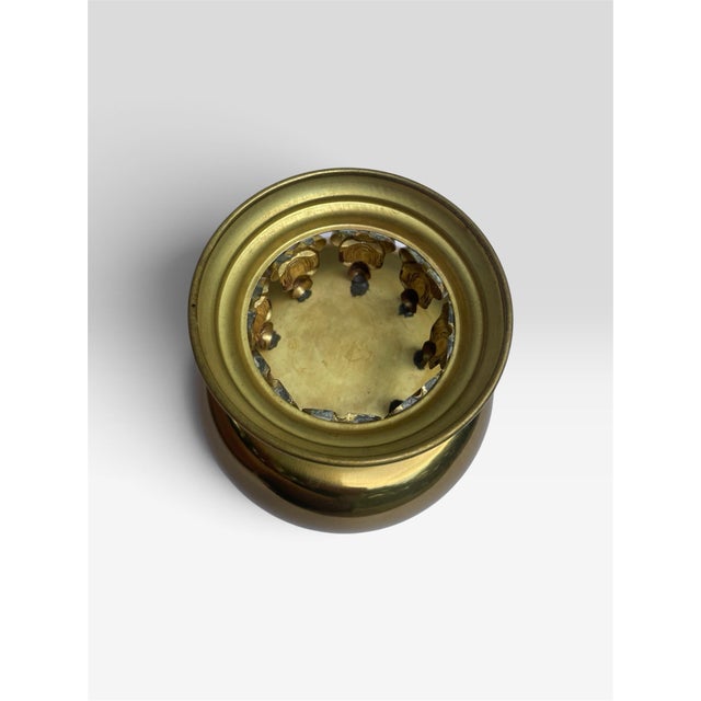Vintage Polished Brass Bowl/Pot With Seated Buddha Figures For Sale - Image 4 of 4