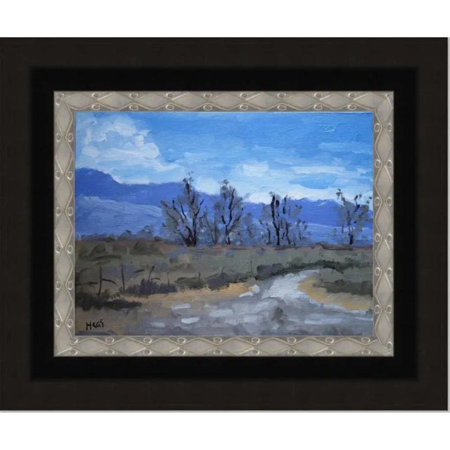 Purple Mountains Desert Valley, Oil Painting by L Haas For Sale - Image 4 of 4