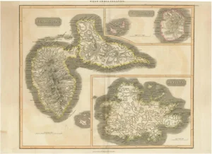 Map of Guadeloupe by Thomson, 1821