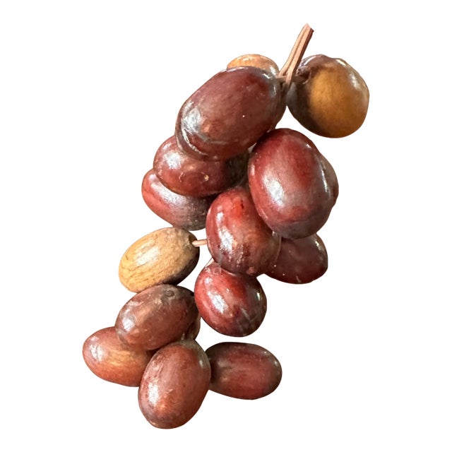 1960s Mid Century Bunch of (20) Teak Wood Grapes For Sale