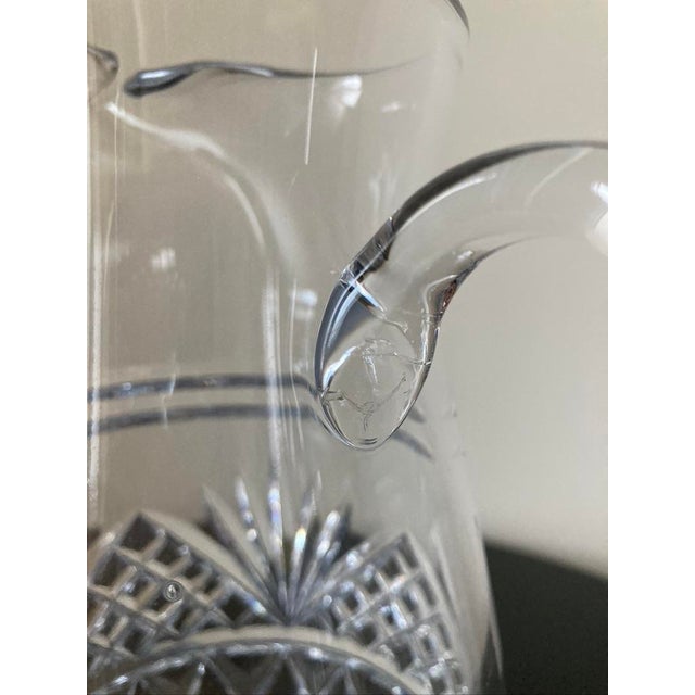 Early 20th Century Galway Irish Water Crystal Pitcher Blown Glass Design For Sale - Image 12 of 18