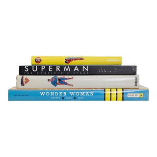 Superman & Wonder Woman Coffee Table Books - Set of 4 For Sale