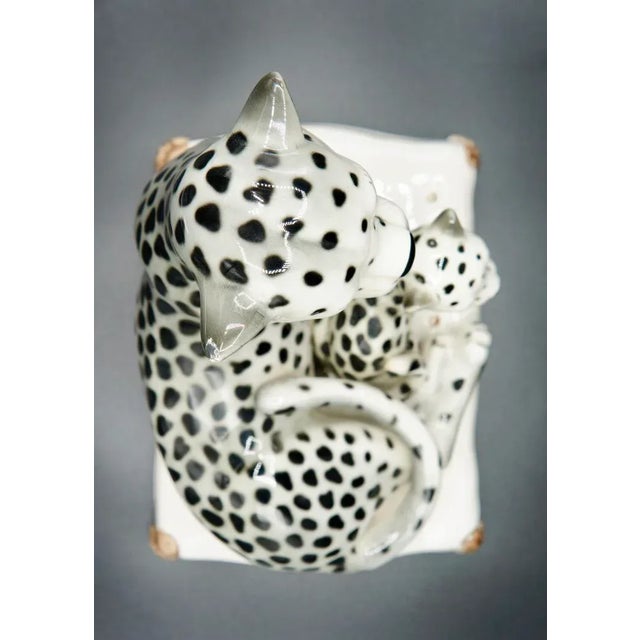 White Italian Hand-Painted Snow Leopards For Sale - Image 8 of 11