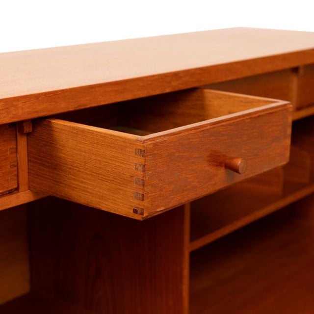 Vintage Danish Mid-Century Teak Secretary Desk by Bernhard Pedersen & Sons For Sale - Image 11 of 12