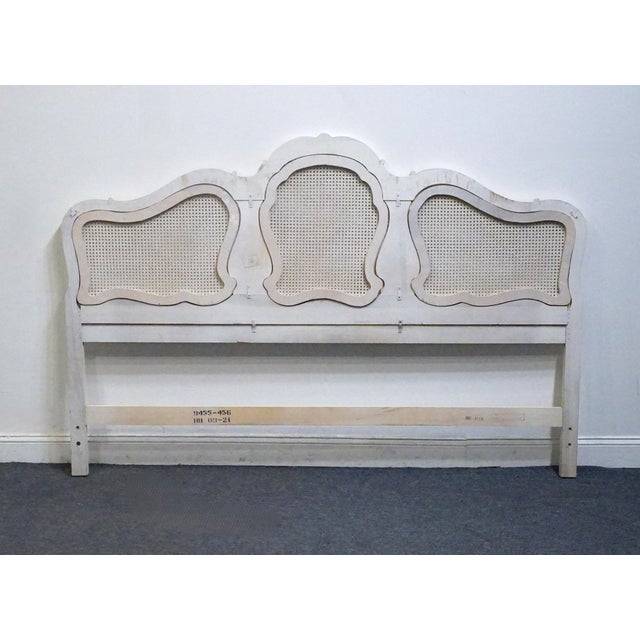 Thomasville Furniture Debussy Collection Off White Painted French Provincial King Size Caned Headboard 9455-456 For Sale In Kansas City - Image 6 of 9
