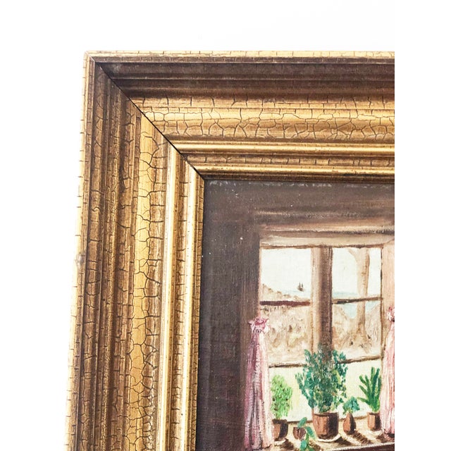 Vintage Original Cottage Interior Oil Painting, Farmhouse Art by C. Anders For Sale - Image 4 of 11