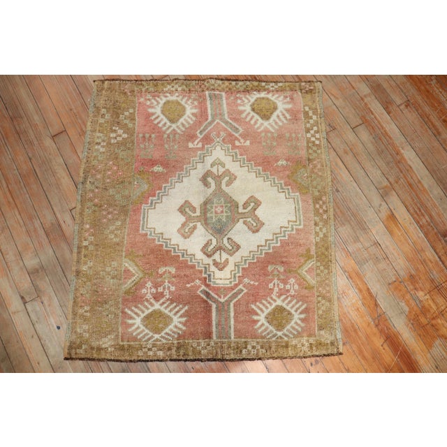 Mid 20th Century Vintage Turkish Tribal Anatolian Rug - 3'1" x 3'6" For Sale - Image 5 of 5