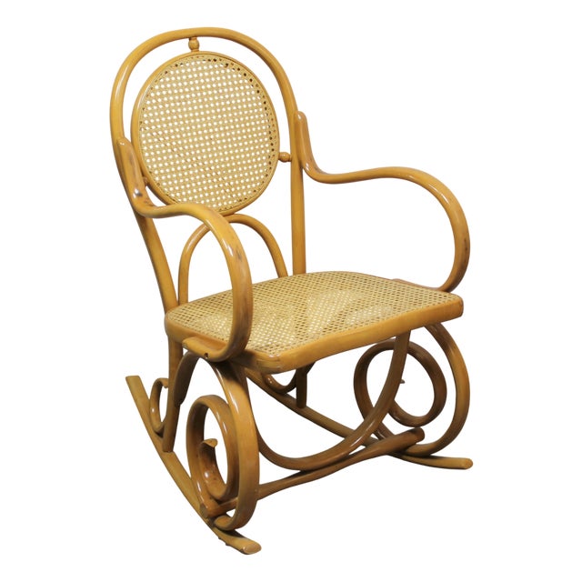 Vintage Rocking Chair in Beech, 1980s For Sale