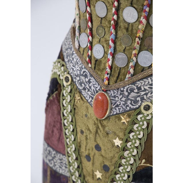 1980s Susanna Hardage, Mannequin with Textile Assemblage, Coins and Costume Jewellery, 1980s, Mixed Media Sculpture For Sale - Image 5 of 16