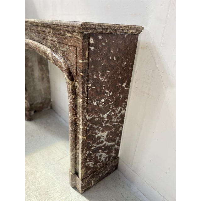 Louis XIV Style Fireplace in Speckled Red Marble, 19th Century For Sale - Image 3 of 16