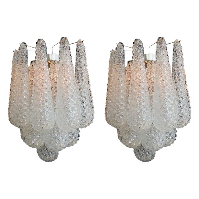 Italian Wall Sconces in Murano, 1970s, Set of 2 For Sale