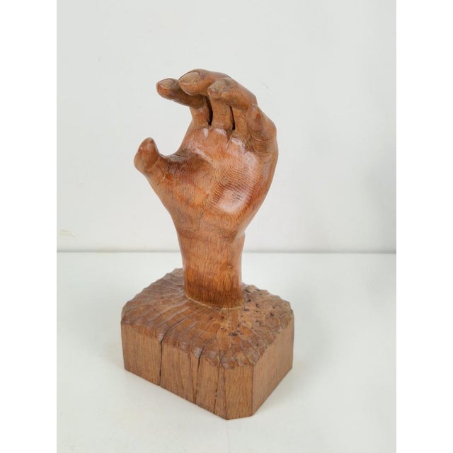 Brutalist Arts and Crafts Sculpture Wooden Hand, 1950s For Sale - Image 11 of 11