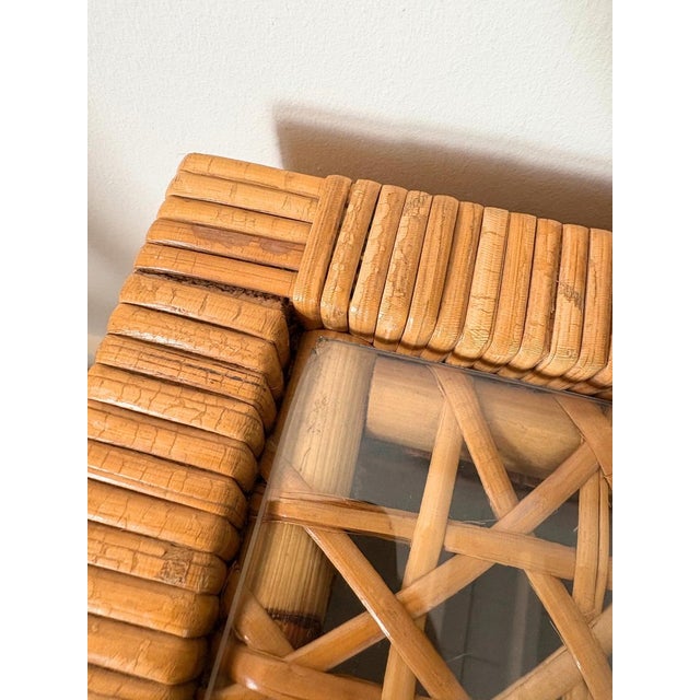 Mid-Century Rattan Cube Coffee Table with Glass Top from Habitat, Britain, 1960s For Sale - Image 11 of 15