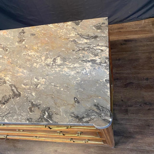 19th Century French Walnut Dresser Secrétaire Desk With Marble Top For Sale - Image 10 of 17