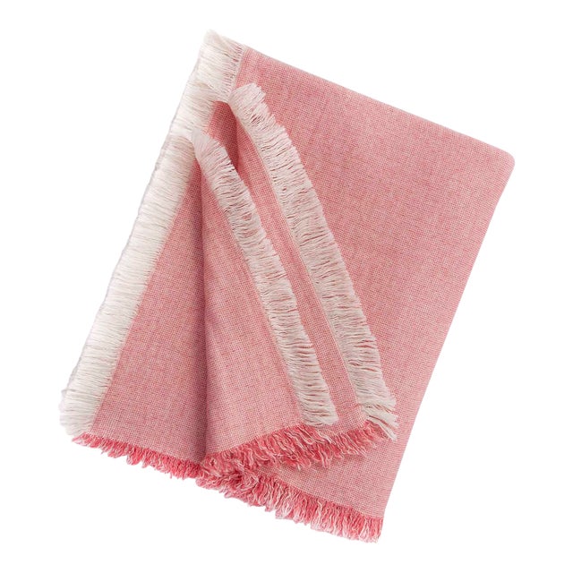 Brentwood Cotton/Wool Throw Blanket in Blush Chairish
