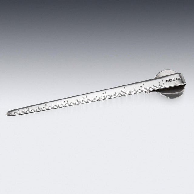 Antique 20th Century English Silver Letter Opener & Measure, 1918 For Sale - Image 11 of 13