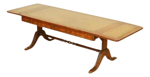 Vintage Extendable Coffee Table with Leather Top and Carved Legs from Bevan-Funnell