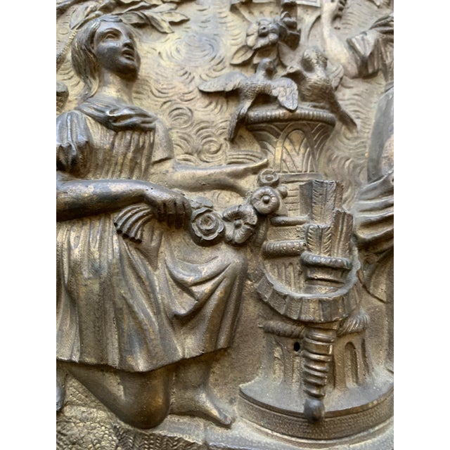 Bronze Antique French Gilt Bronze Plaque Architectural Salvage For Sale - Image 8 of 12