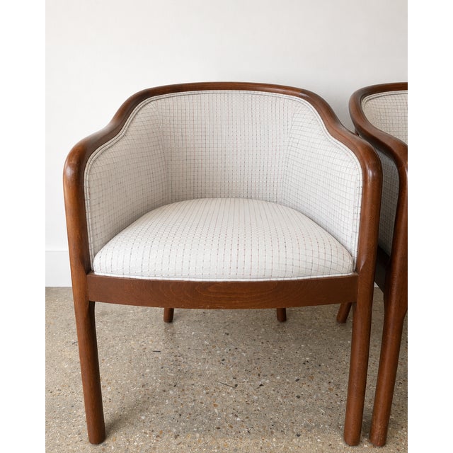 Handsome Set of 4 Ethan Allen Jacob Barrel Chairs in Dove Gray For Sale In Washington DC - Image 6 of 9