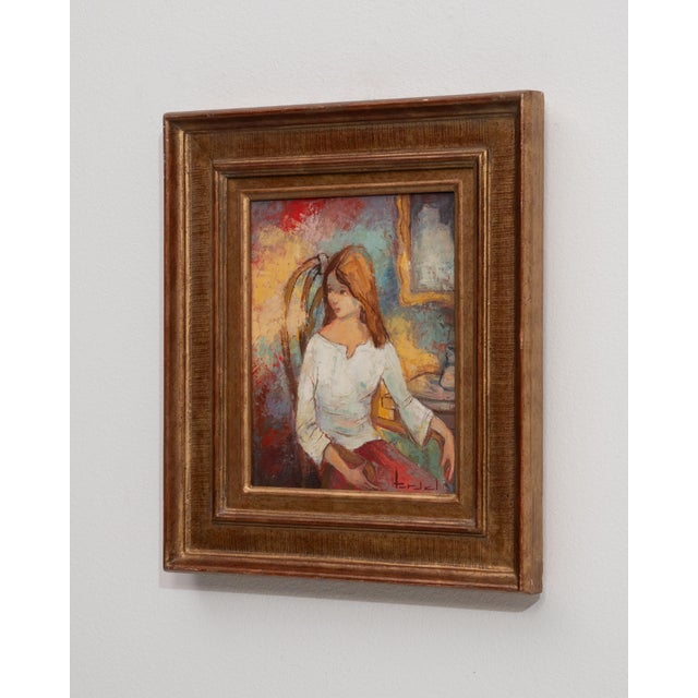 Mid 20th Century France Pink Canvas Painting For Sale In Greensboro - Image 6 of 15