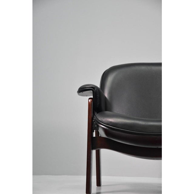 Vintage Chairs in Wood and Leather by Ico Parisi for Mim Roma, 1960s, Set of 2 For Sale - Image 6 of 18