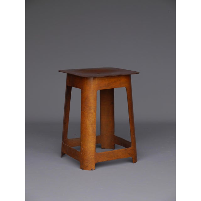 Plywood No.1 table/stool with its accompanying circular tray. Manufactured by Luterma in Estonia. Both stool and tray are...