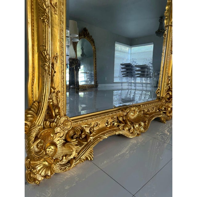 French Style Baroque Wall Mirror – 7.5 Ft Tall Statement Mirror For Sale - Image 9 of 11
