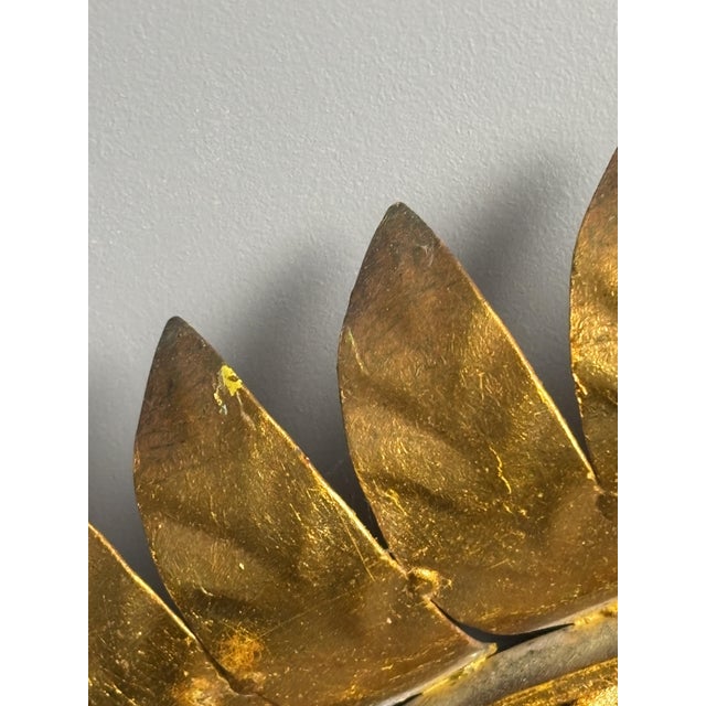 1960s Mid-Century Bohemian Hollywood Regency Spanish Gilt Metal Sun Mirror, 1950s For Sale - Image 5 of 17