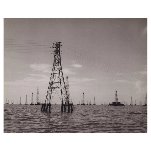 Hanna Seidel, Venezuelan Oil, Lake, Black and White Photograph, 1960s For Sale