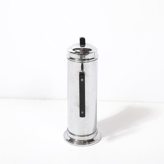 1930s Art Deco Chrome & Black Bakelite Cocktail Shaker For Sale - Image 9 of 13